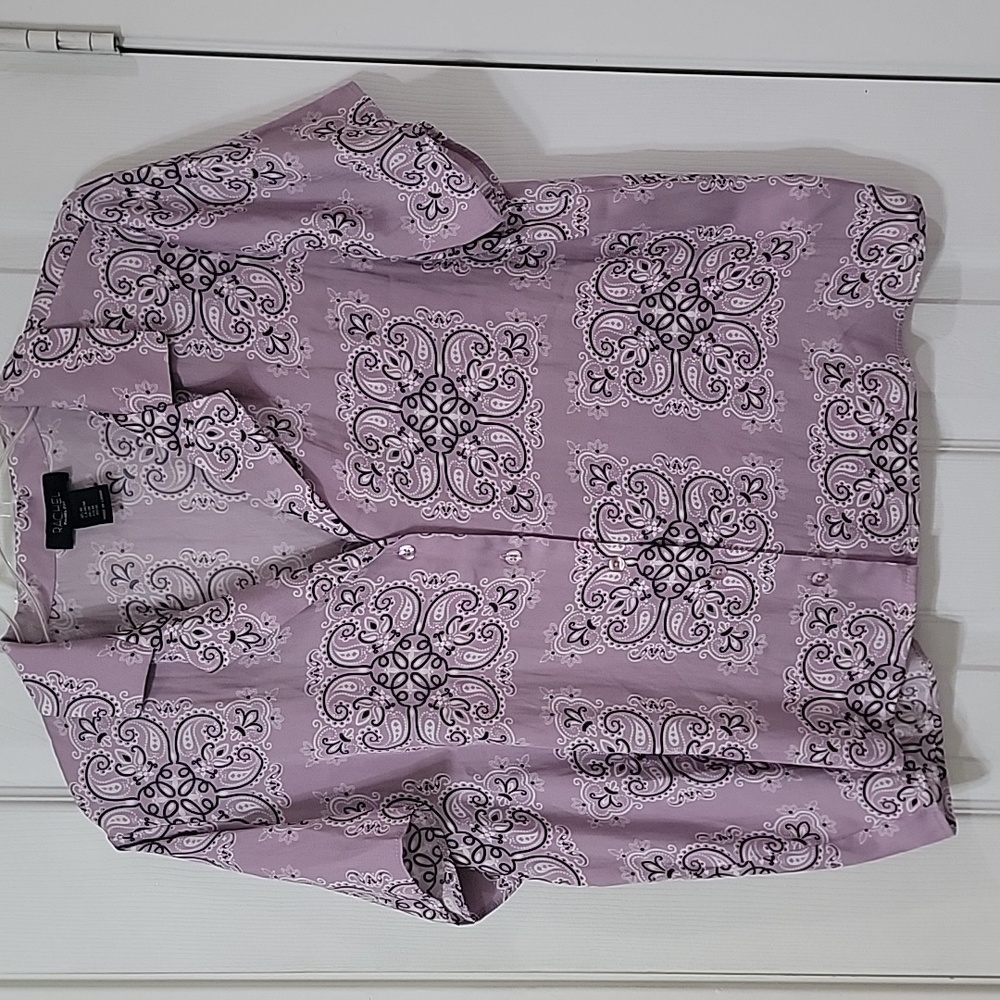 RACHEL Rachel Roy Paisley Blouse in Purple and Black Size M